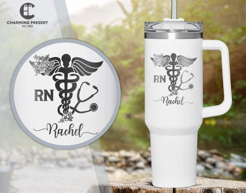 Personalized Nurse Name 40oz Tumbler - Nurse Gifts - Charming Present