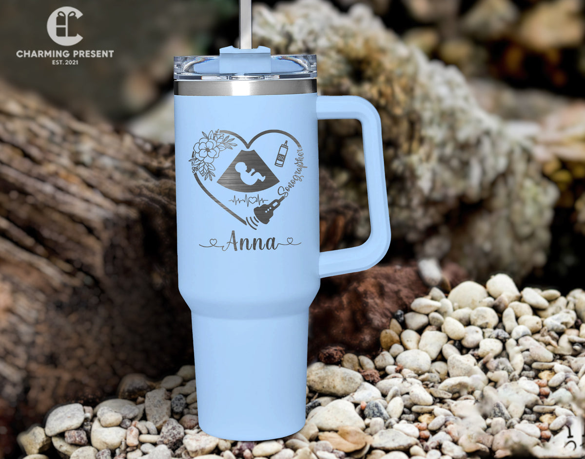 Personalized Sonographer Name 40oz Tumbler - RDMS Gifts - Ultrasound Tech Gifts
