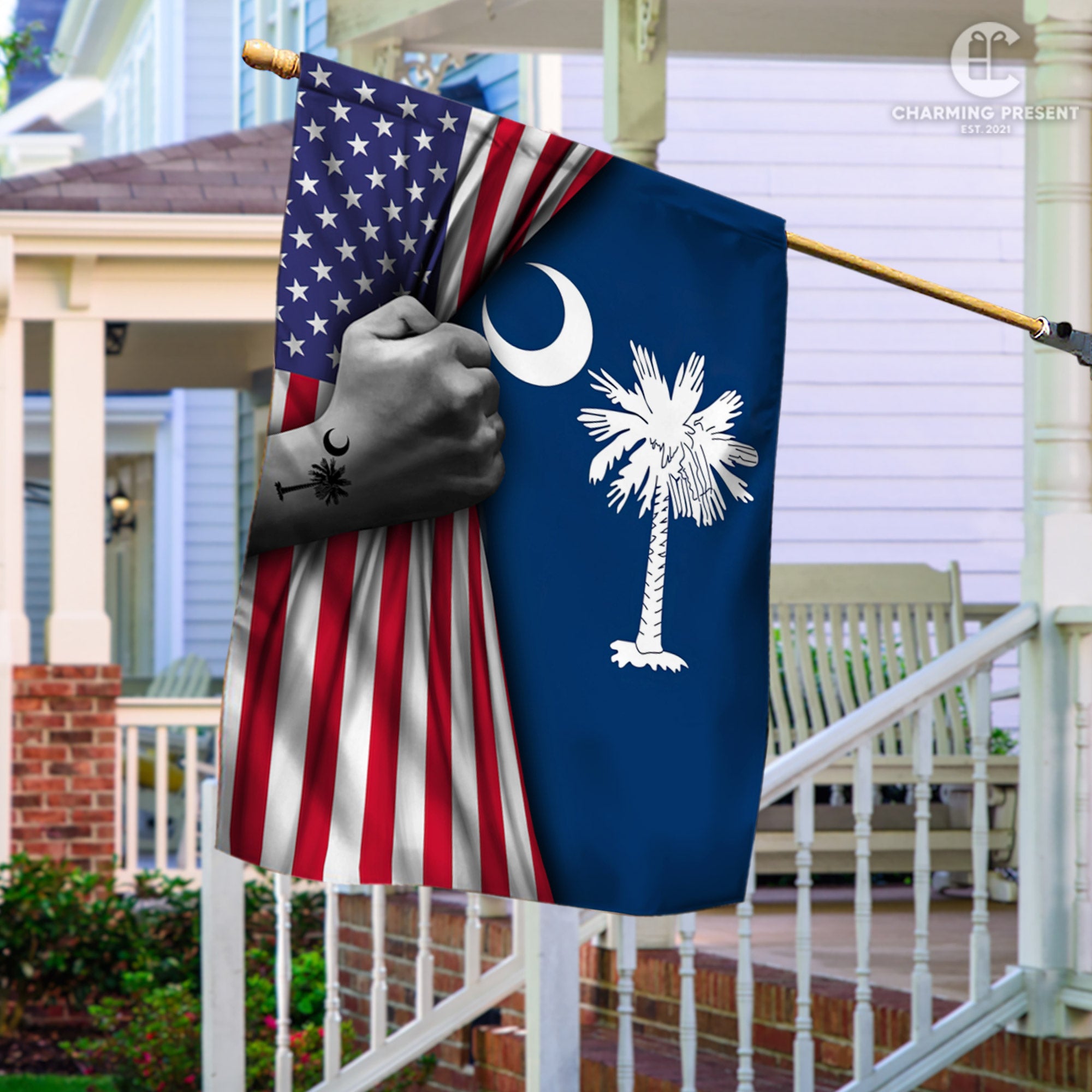 South Carolina American Flag - South Carolina Decoration