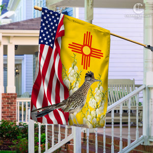 New Mexico State Flag Carolina Roadrunner Bird With Yucca Flower - American New Mexico State Decoration