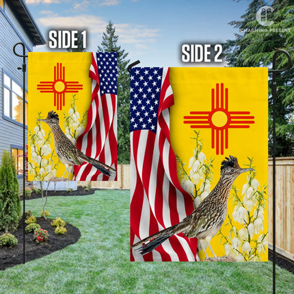 New Mexico State Flag Carolina Roadrunner Bird With Yucca Flower - American New Mexico State Decoration - Charming Present
