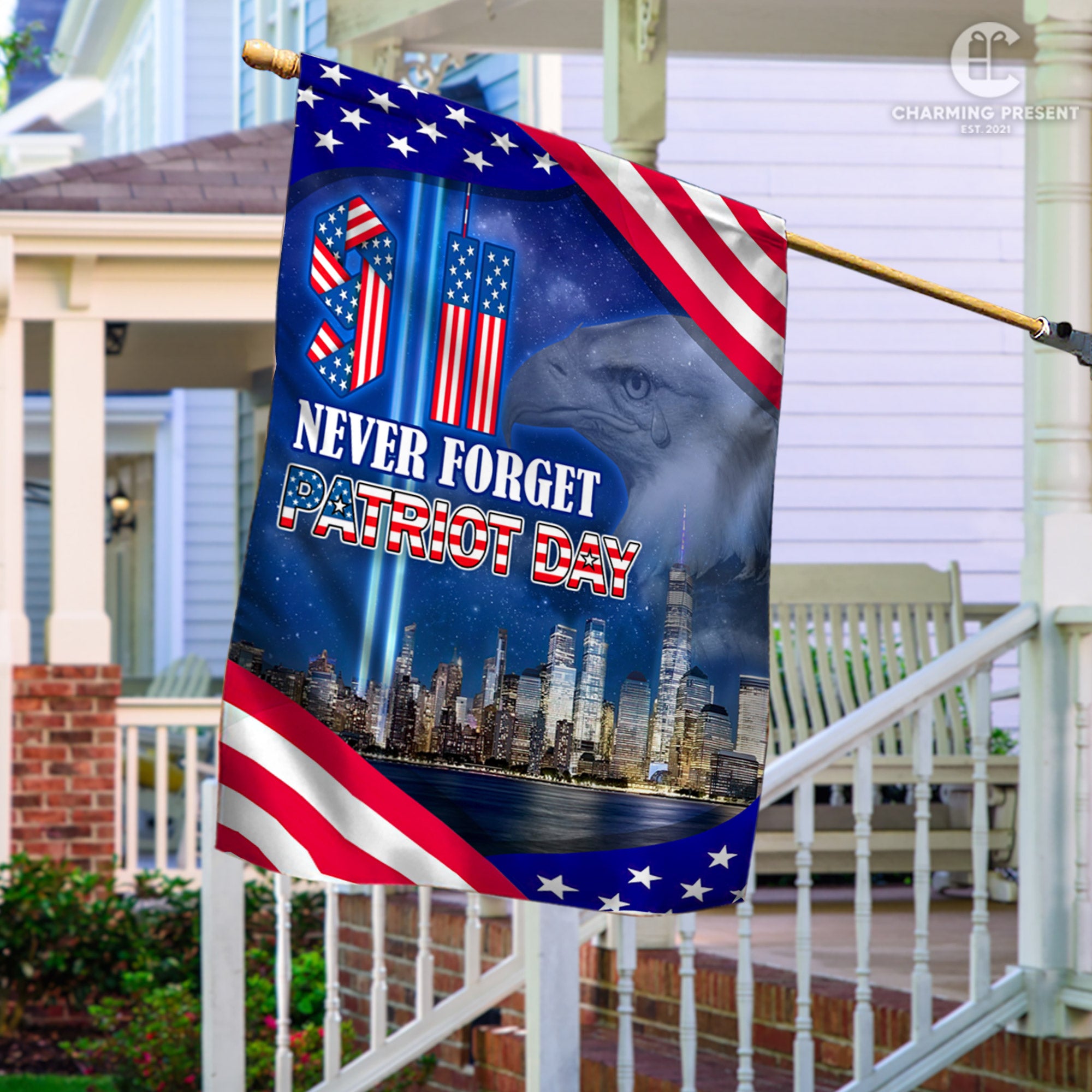 Never Forget 9-11 Flag - Patriot Day House Flag