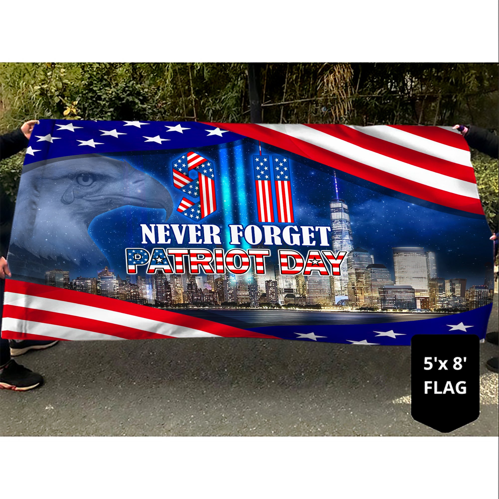 Never Forget 9-11 Flag - Patriot Day House Flag