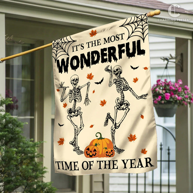 It's The Most Wonderful Time Of The Year Flag - Halloween Welcome Gift - Charming Present