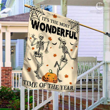 It's The Most Wonderful Time Of The Year Flag - Halloween Welcome Gift - Charming Present