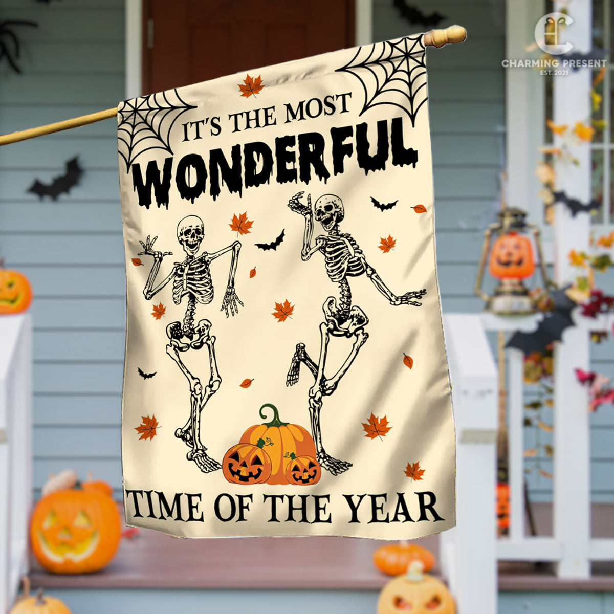It&#39;s The Most Wonderful Time Of The Year Flag - Halloween Welcome Gift
