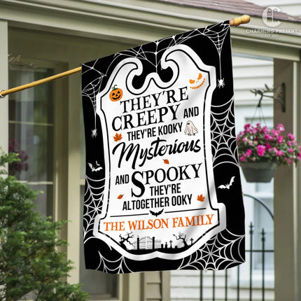 Personalized Halloween Flag - Custom Family Name Halloween Flag - Halloween Welcome Gift - Charming Present