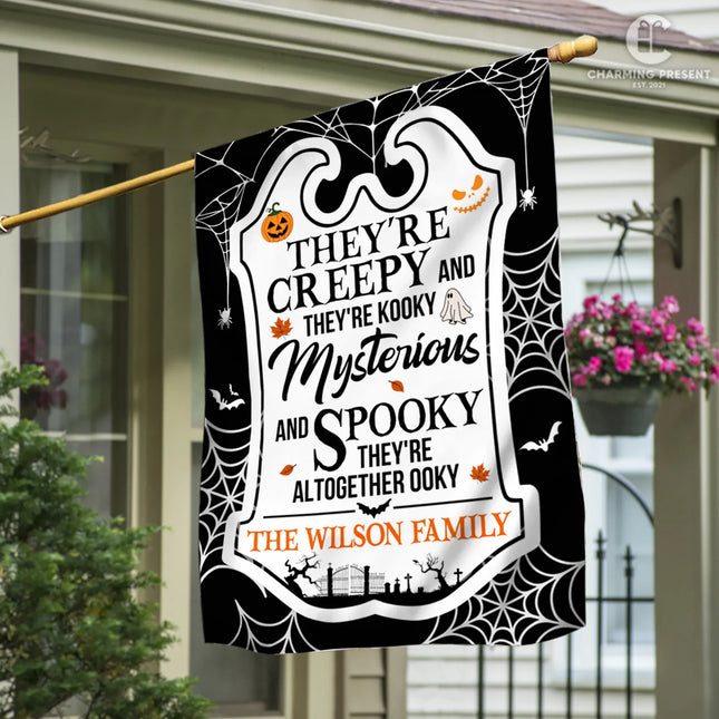 Personalized Halloween Flag - Custom Family Name Halloween Flag - Halloween Welcome Gift - Charming Present