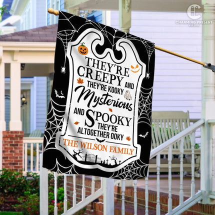 Personalized Halloween Flag - Custom Family Name Halloween Flag - Halloween Welcome Gift - Charming Present