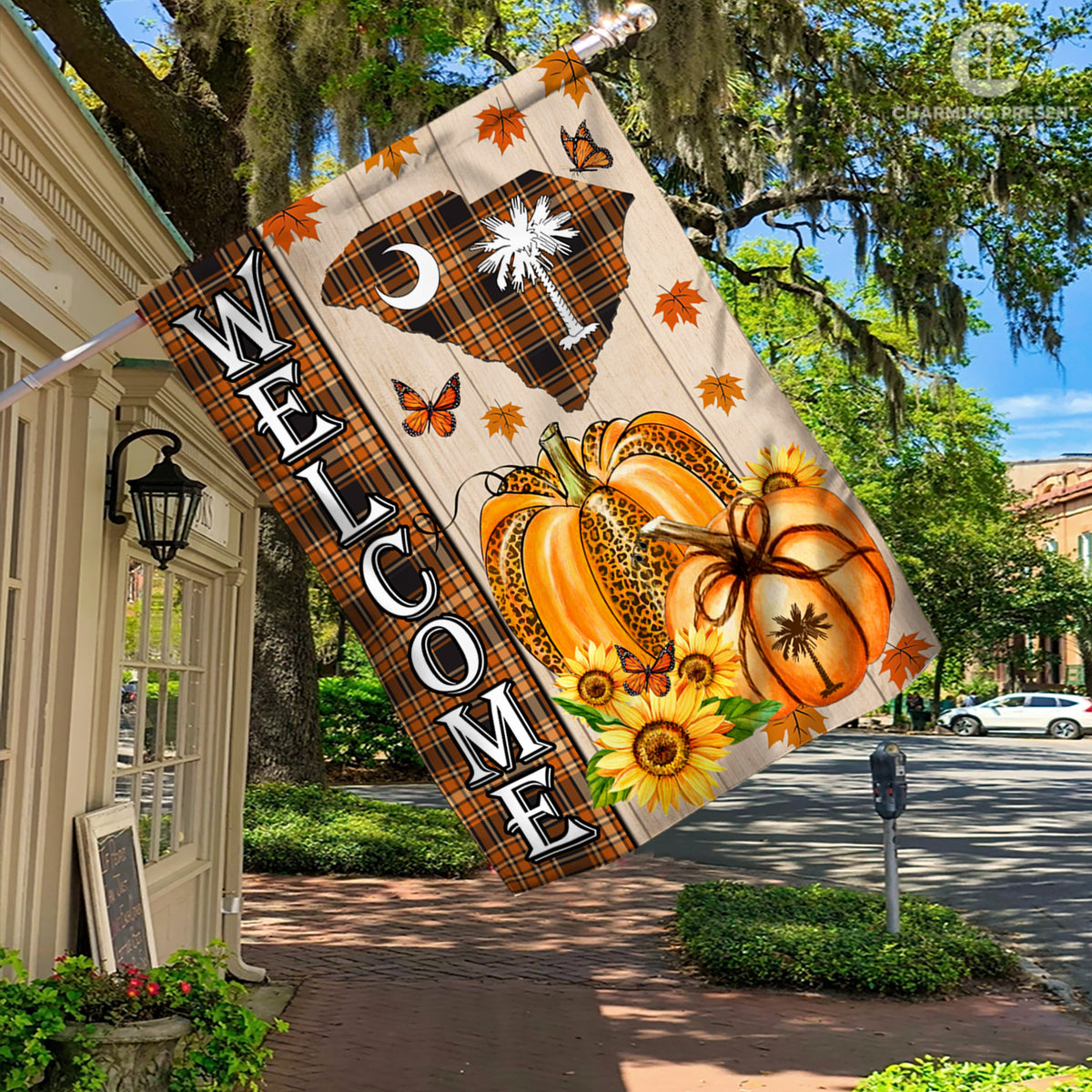 South Carolina State Fall Flag - Fall Autumn Welcome Gift