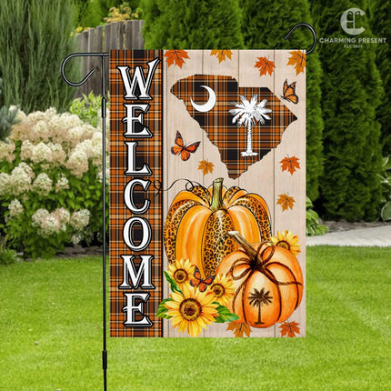 South Carolina State Fall Flag - Fall Autumn Welcome Gift - Charming Present