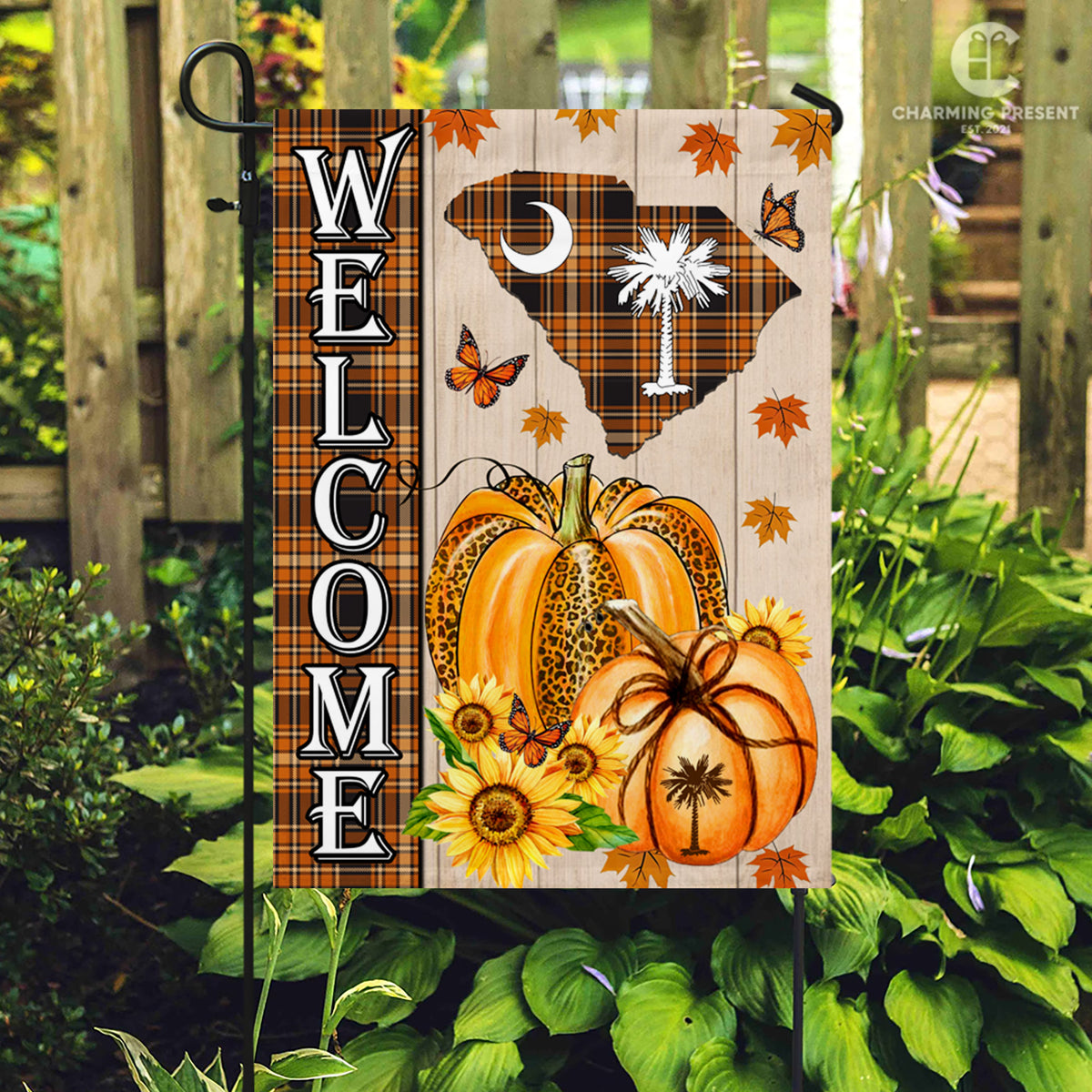 South Carolina State Fall Flag - Fall Autumn Welcome Gift