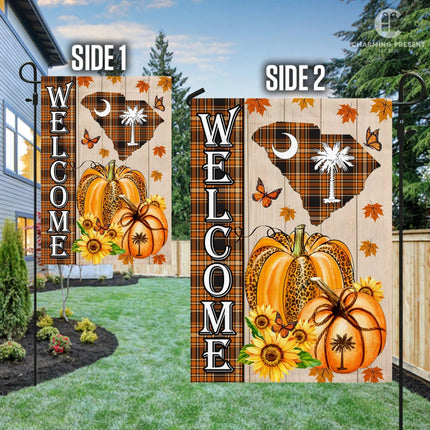 South Carolina State Fall Flag - Fall Autumn Welcome Gift - Charming Present