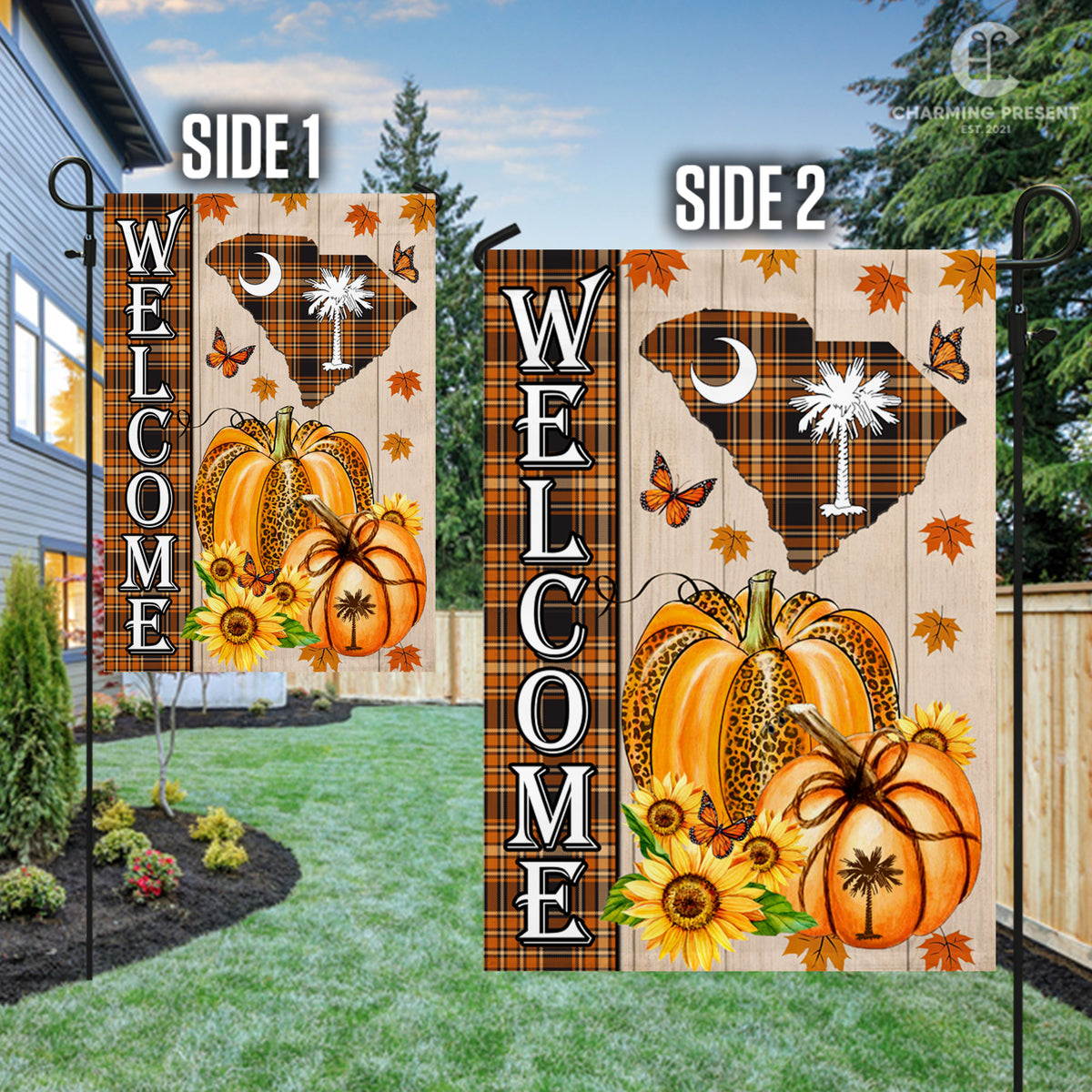 South Carolina State Fall Flag - Fall Autumn Welcome Gift