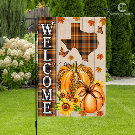 Texas State Fall Flag - Fall Autumn Welcome Gift - Charming Present