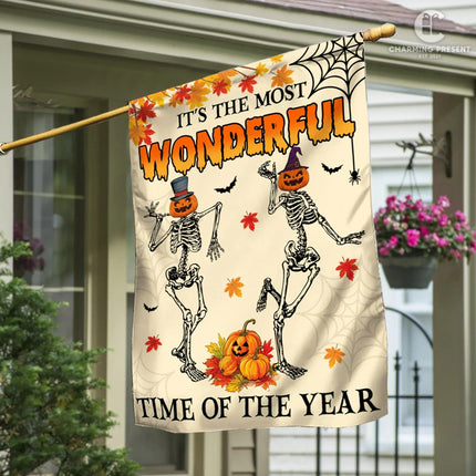 It's The Most Wonderful Time Of The Year Flag - Halloween Welcome Gift Version 2 - Charming Present