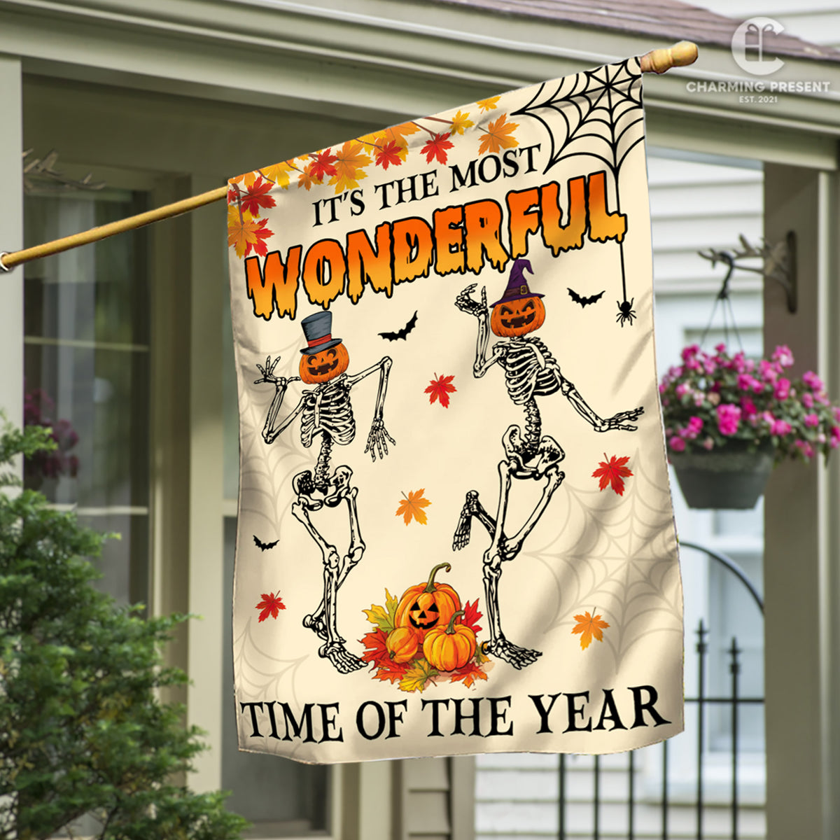 It's The Most Wonderful Time Of The Year Flag - Halloween Welcome Gift Version 2