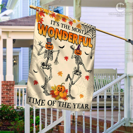 It's The Most Wonderful Time Of The Year Flag - Halloween Welcome Gift Version 2 - Charming Present