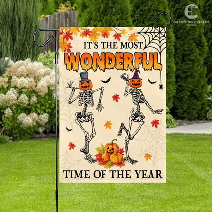 It's The Most Wonderful Time Of The Year Flag - Halloween Welcome Gift Version 2 - Charming Present