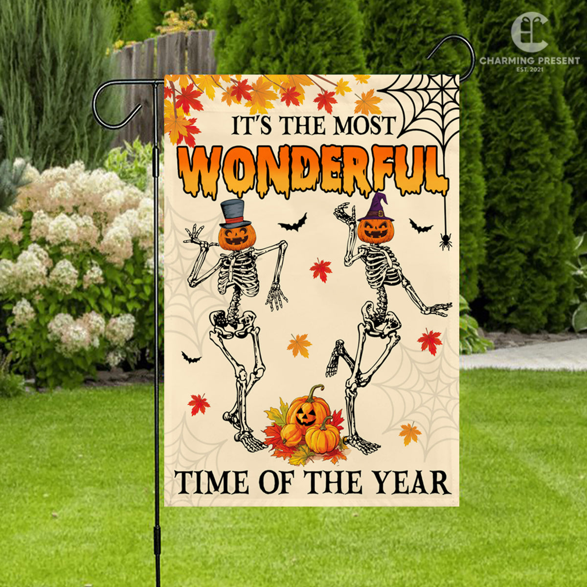 It's The Most Wonderful Time Of The Year Flag - Halloween Welcome Gift Version 2
