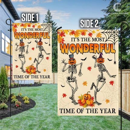 It's The Most Wonderful Time Of The Year Flag - Halloween Welcome Gift Version 2 - Charming Present