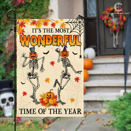 It's The Most Wonderful Time Of The Year Flag - Halloween Welcome Gift Version 2 - Charming Present
