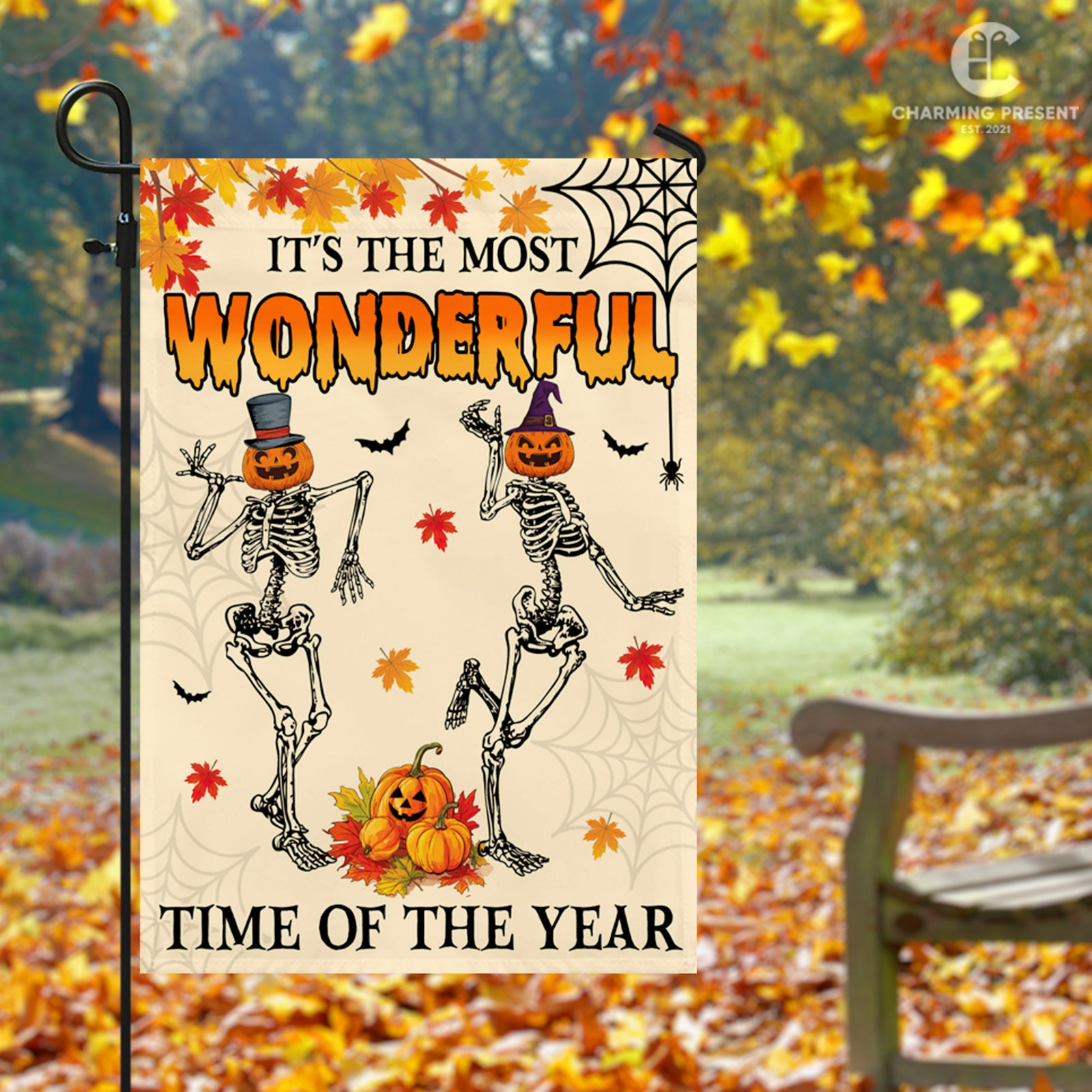 It's The Most Wonderful Time Of The Year Flag - Halloween Welcome Gift Version 2