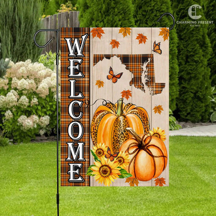 Maryland State Fall Flag - Fall Autumn Welcome Gift - Charming Present