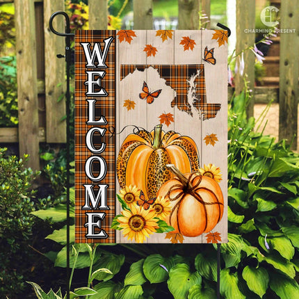 Maryland State Fall Flag - Fall Autumn Welcome Gift - Charming Present