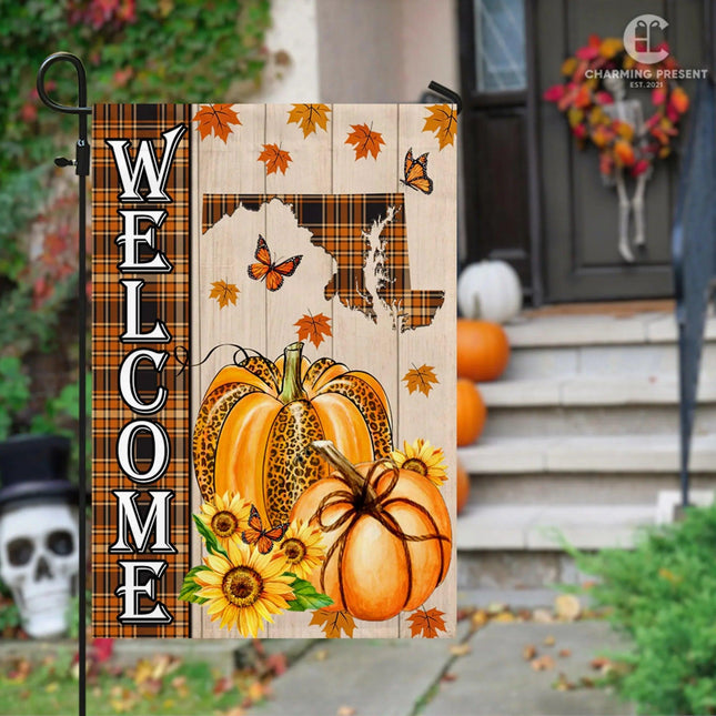 Maryland State Fall Flag - Fall Autumn Welcome Gift - Charming Present