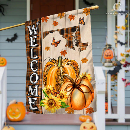 Maryland State Fall Flag - Fall Autumn Welcome Gift - Charming Present