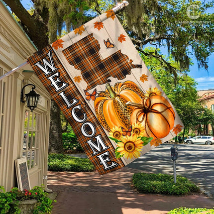 Louisiana State Fall Flag - Fall Autumn Welcome Gift - Charming Present