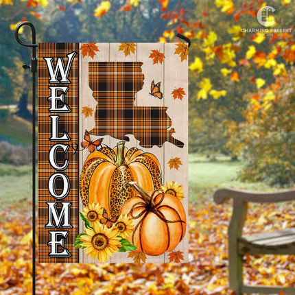 Louisiana State Fall Flag - Fall Autumn Welcome Gift - Charming Present