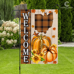 Ohio State Fall Flag - Fall Autumn Welcome Gift