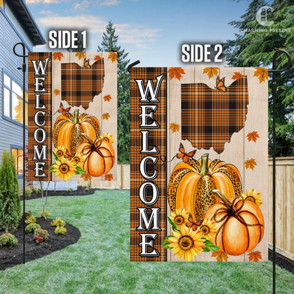 Ohio State Fall Flag - Fall Autumn Welcome Gift - Charming Present