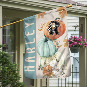 Personalized Fall Pumpkins Flag - Fall Welcome Outdoor Gift