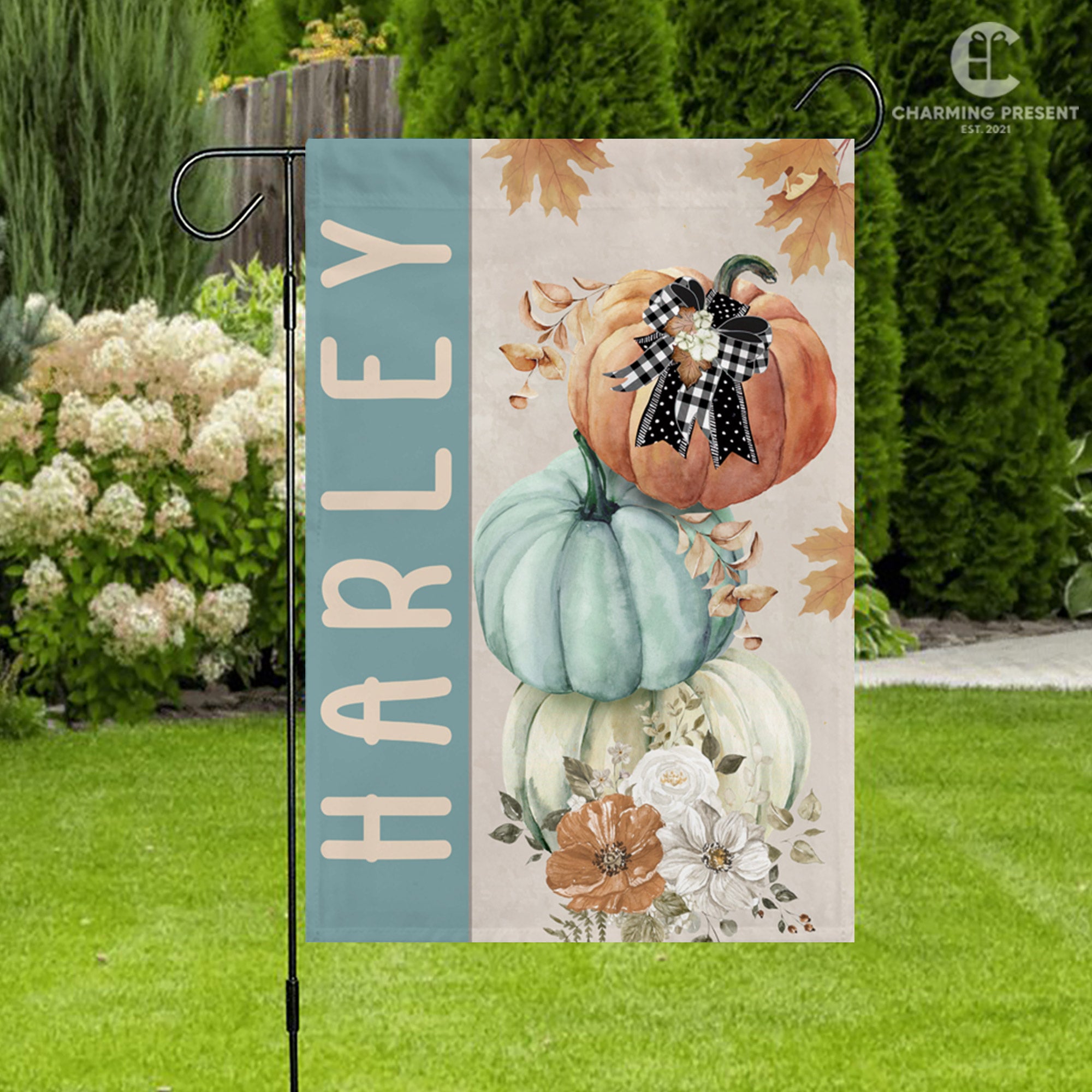 Personalized Fall Pumpkins Flag - Fall Welcome Outdoor Gift