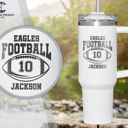 Customized Glitter Football 40 Ounces Tumbler - Football Season Cup - Charming Present
