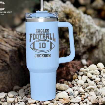 Customized Glitter Football 40 Ounces Tumbler - Football Season Cup - Charming Present