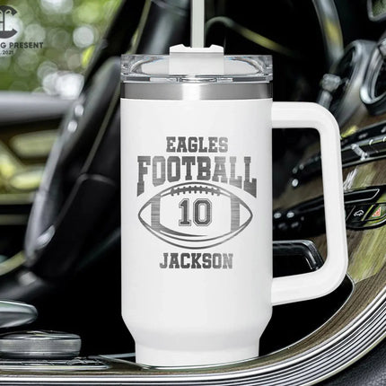 Customized Glitter Football 40 Ounces Tumbler - Football Season Cup - Charming Present