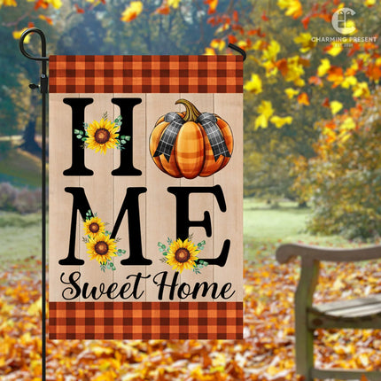 Home Sweet Home Welcome Pumpkin Fall Flag - Fall Autumn Welcome Gift - Charming Present
