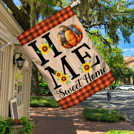 Home Sweet Home Welcome Pumpkin Fall Flag - Fall Autumn Welcome Gift - Charming Present