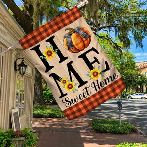 Home Sweet Home Welcome Pumpkin Fall Flag - Fall Autumn Welcome Gift