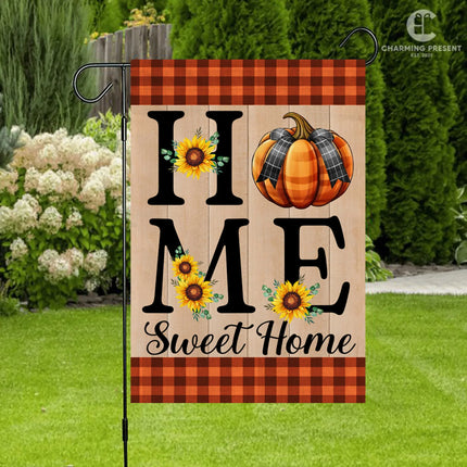 Home Sweet Home Welcome Pumpkin Fall Flag - Fall Autumn Welcome Gift - Charming Present