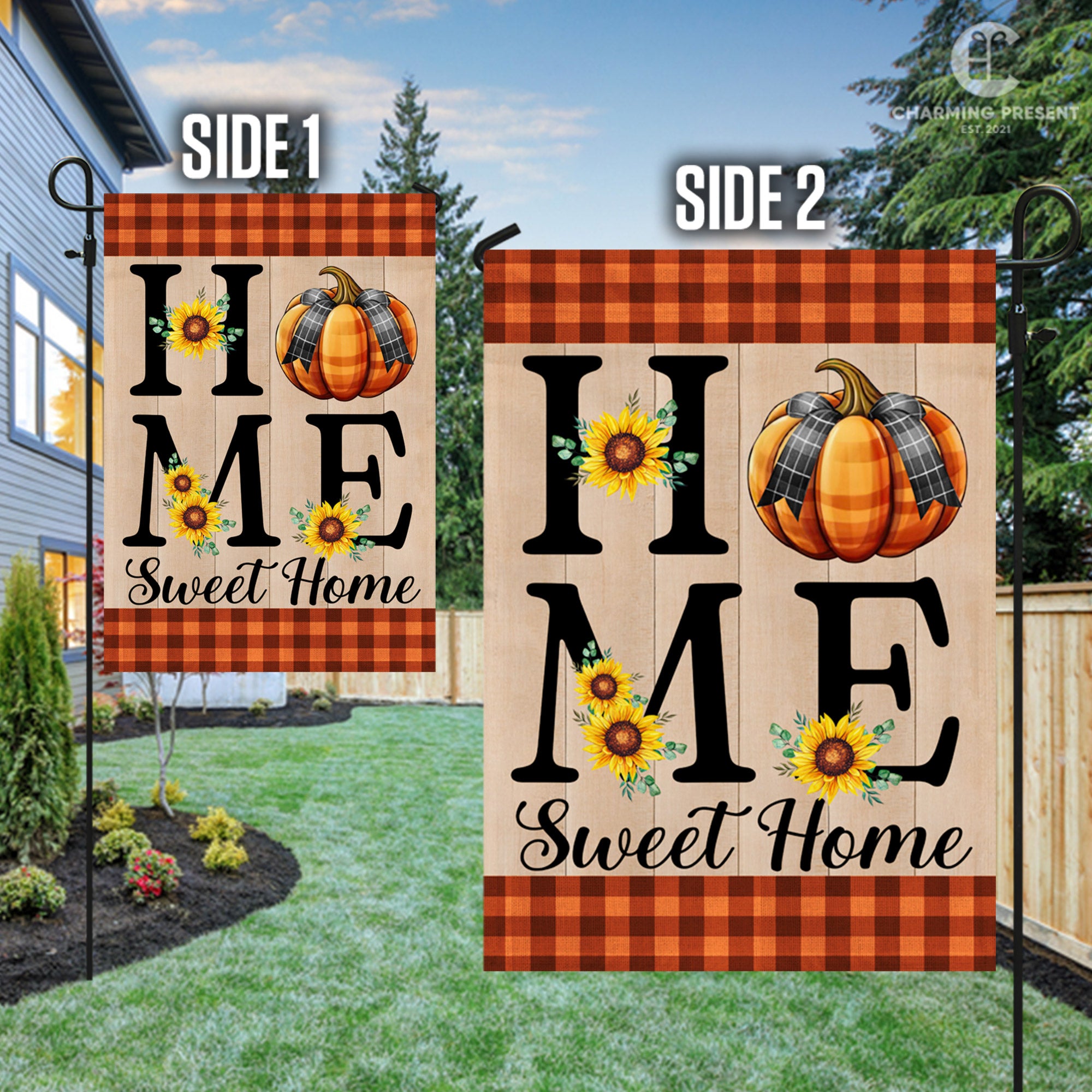 Home Sweet Home Welcome Pumpkin Fall Flag - Fall Autumn Welcome Gift