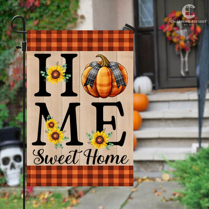 Home Sweet Home Welcome Pumpkin Fall Flag - Fall Autumn Welcome Gift - Charming Present