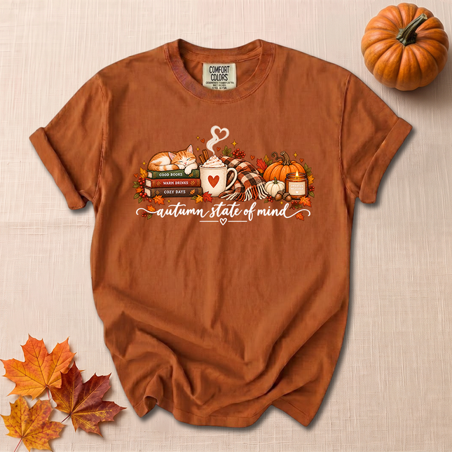 Comfort Colors Autumn State of Mind Cozy Fall Pumpkin T-Shirt
