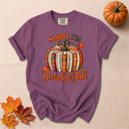 Comfort Colors Booked for Fall Pumpkin Book Lover T-Shirt