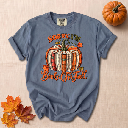 Comfort Colors Booked for Fall Pumpkin Book Lover T-Shirt