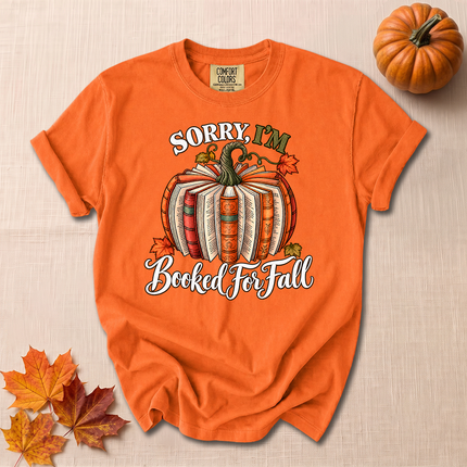 Comfort Colors Booked for Fall Pumpkin Book Lover T-Shirt